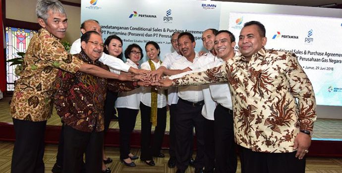 Pertamina dan PGN menandatangani CSPA Dalam Rangka Integrasi Pertagas