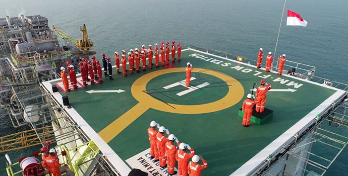 Semangat Merah Putih dari Anjungan Lepas Pantai PHE ONWJ
