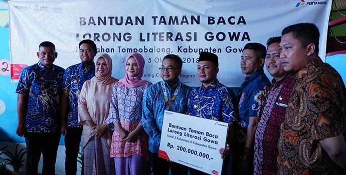 Tingkatkan Literasi, Pertamina Bangun Taman Baca di 5 Lorong Literasi Gowa