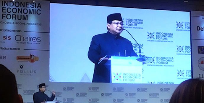 Prabowo Soroti Soal Air Laut Merambah ke Istana Negara