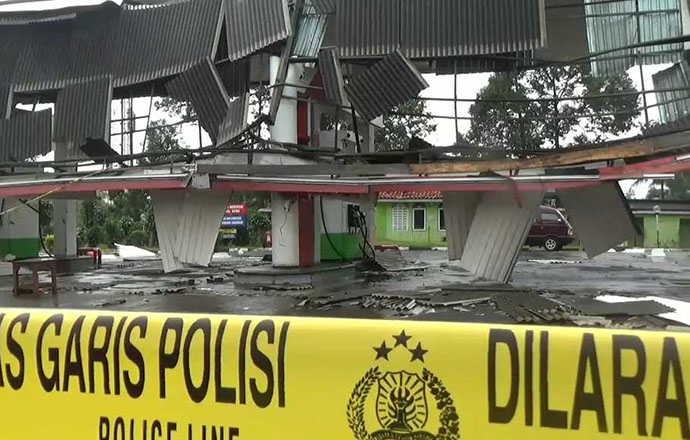 Pertamina Perbaiki 2 SPBU Paska Puting Beliung d Sukabumi
