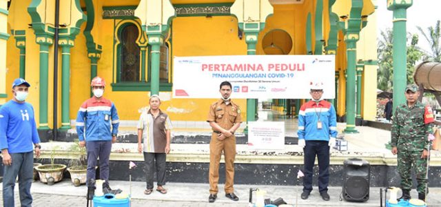 Pertamina MOR I Disinfektasi  di 30 Titik Sarana Umum