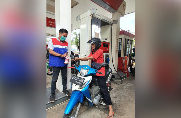 pertamina sediakan hand sanitizer di spbu self-service 2