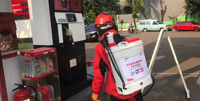 Pertamina & Hiswana Migas Tuntaskan Disinfeksi 600 SPBU di JBB