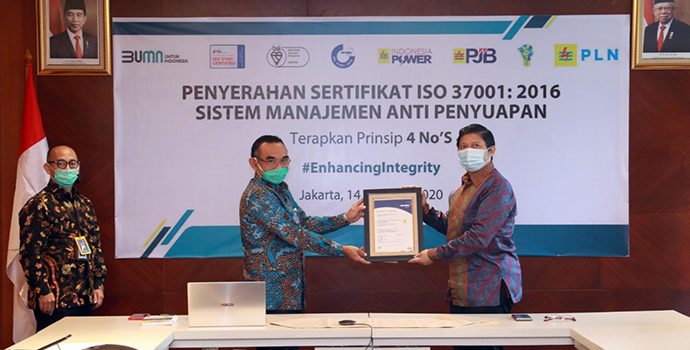 PLN Raih Sertifikasi Anti Manajemen Penyuapan ISO 37001