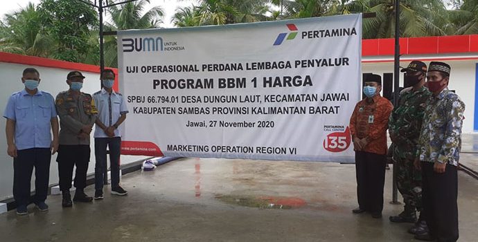 Pertamina Dirikan SPBU BBM Satu Harga di Sambas Kalbar