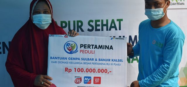 Bantu Korban Bencana Alam, Pertamina RU III Galang Donasi Rp 100 Juta