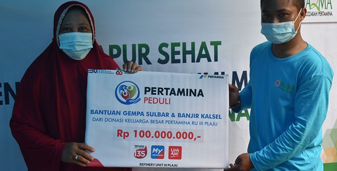 Bantu Korban Bencana Alam, Pertamina RU III Galang Donasi Rp 100 Juta
