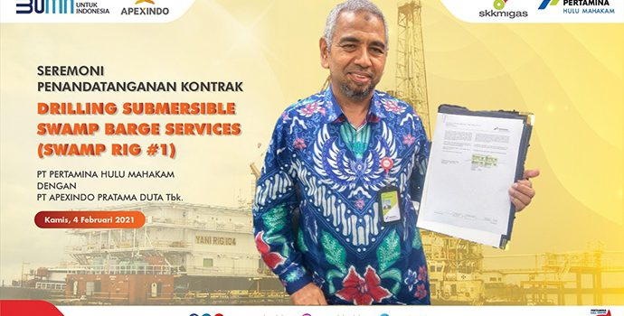 Pertamina Hulu Mahakam dan Apexindo Teken Kontrak Rig Senilai US$ 68 Juta