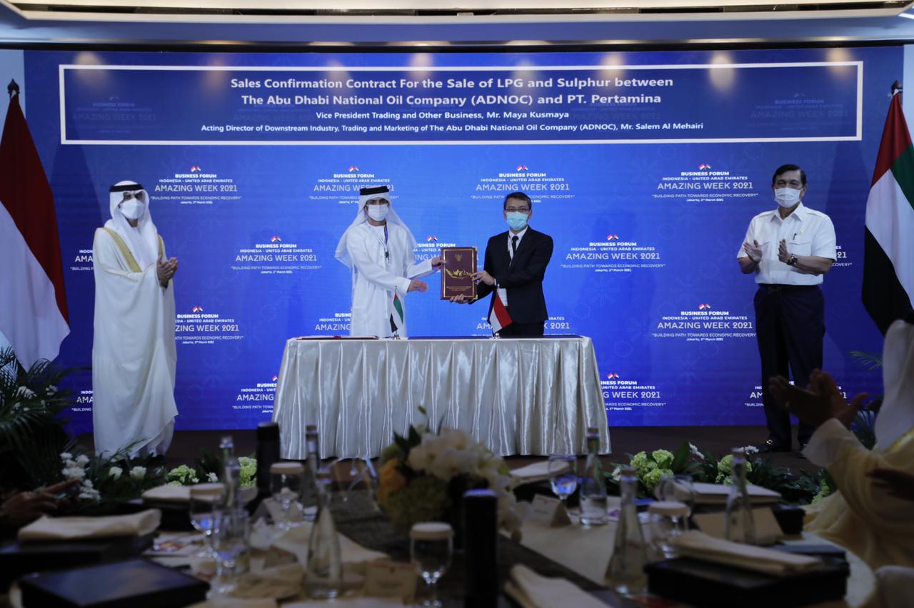 kerjasama pertamina – adnoc pastikan pasokan lpg