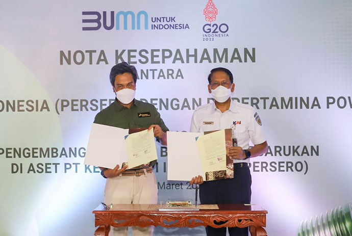 Kembangkan EBT, KAI Jalin Kerjasama Dengan Pertamina NRE