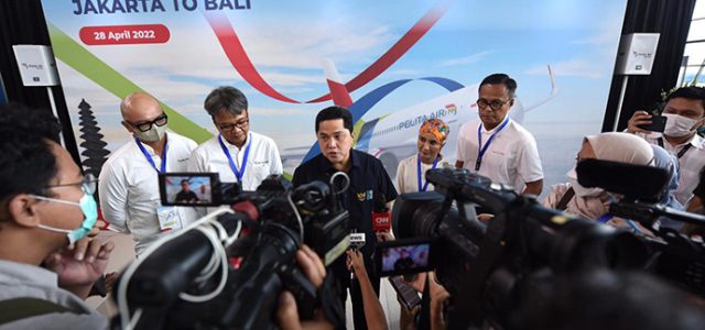 Menteri BUMN Lepas Pelita Airbus A320 Layani Penerbangan Perdana Jakarta-Bali-Jakarta