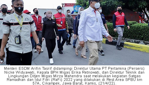 Jelang Mudik, Menteri ESDM Periksa Kesiapan Pertamina Satgas Rafi 2022