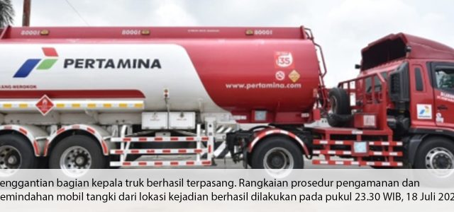 Pertamina Patra Niaga dan Kepolisian Berhasil Pindahkan Mobil Tangki dari Lokasi Kecelakaan dengan Aman