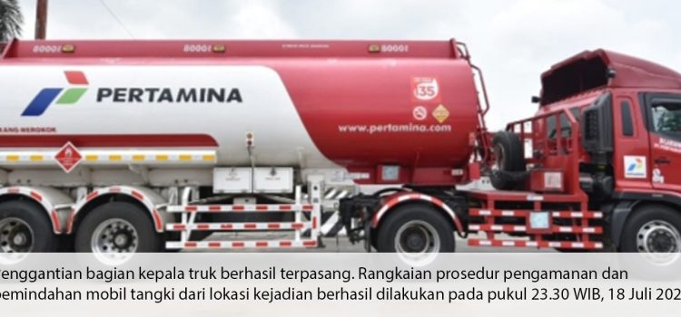 Pertamina Patra Niaga dan Kepolisian Berhasil Pindahkan Mobil Tangki dari Lokasi Kecelakaan dengan Aman