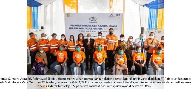 PTAR Tutup Rangkaian Operasi Katarak Gratis, 827 Mata Buta Katarak Disembuhkan