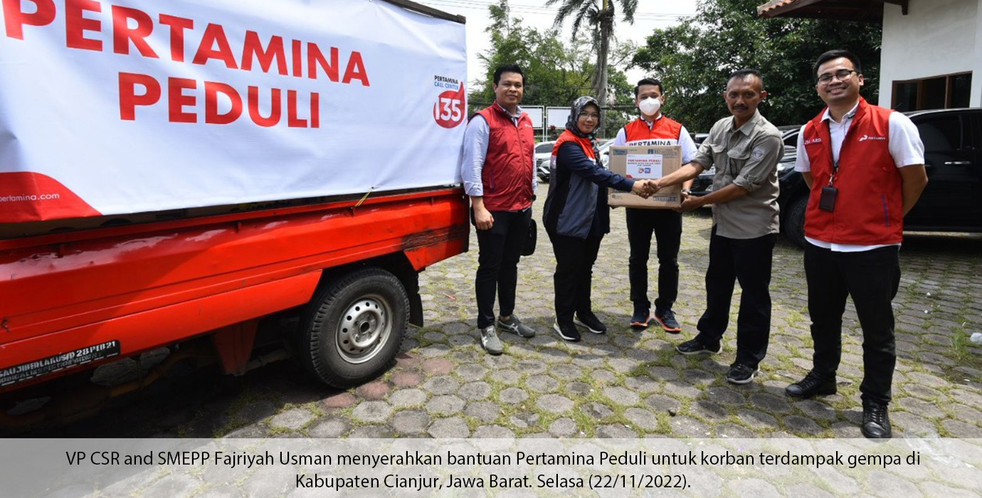 pertamina gerak cepat salurkan bantuan sembako dan kirim tim medis untuk korban gempa cianjur