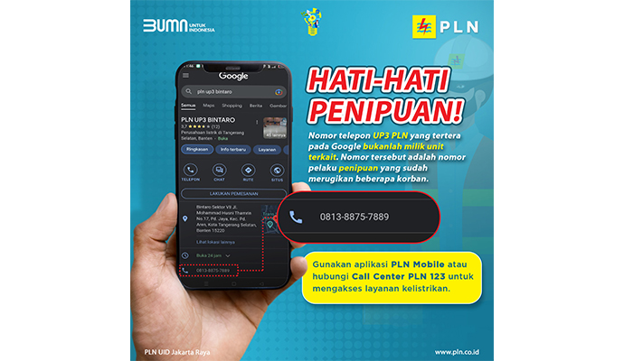 Makin Marak, Hati-hati Penipuan Mengatasnamakan PLN di Mesin Pencarian Daring