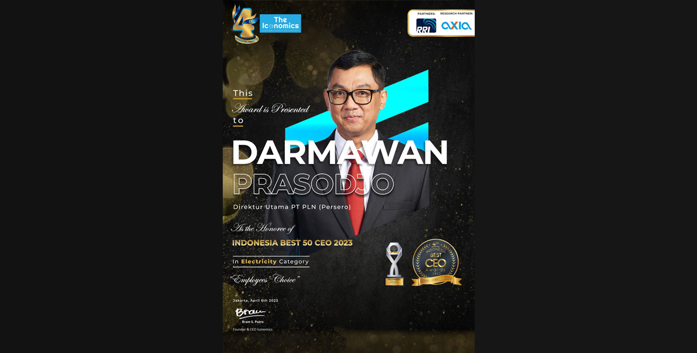 Bawa PLN Jadi Lebih Efisien, Darmawan Prasojo Raih Indonesia Best 50 CEO 2023
