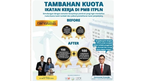 Segera Daftar, Institut Teknologi PLN Buka Pendaftaran Gelombang Mandiri