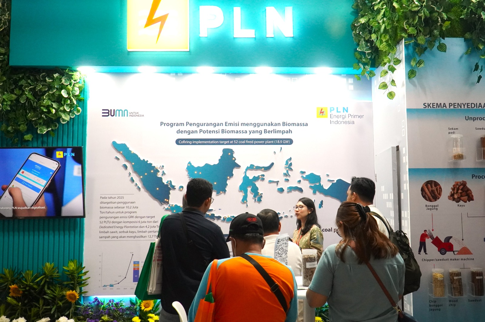 PLN EPI tampilkan upaya peningkatan bauran energi terbarukan biomassa dalam mencapai NZE 2060 dalam Indonesia International Heating Technology Exhibition (Heatech) yg diselenggarakan di JIEXPO Jakarta.