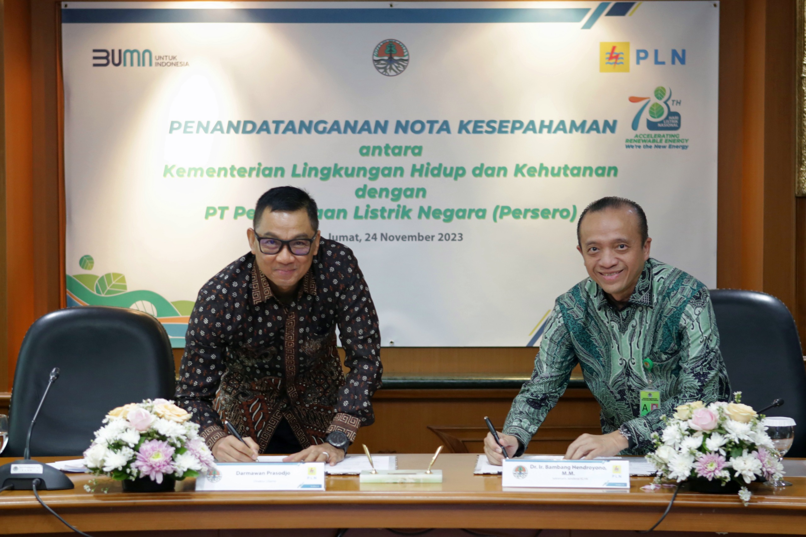 Tingkatkan Penggunaan Energi Terbarukan, PLN - KLHK Teken MoU Kolaborasi