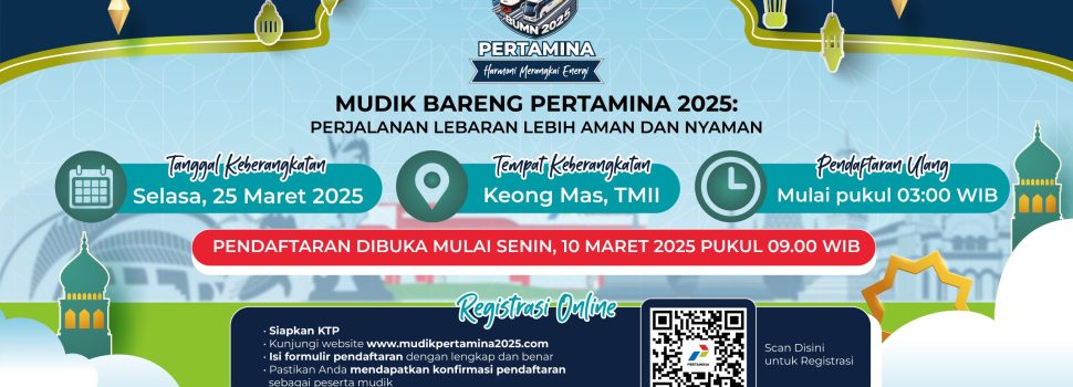 Mudik Gratis Pertamina 2025 Dibuka! 5000 Kursi untuk 23 Kota Tujuan